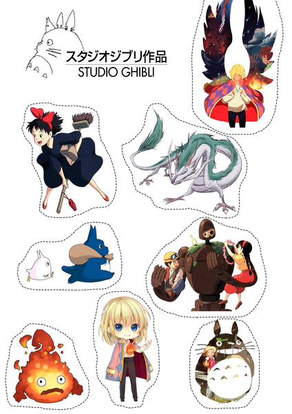 Лист наклеек Студия Гибли/Studio Ghibli
