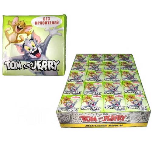 Жевательные конфеты "Том и Джерри" со вкусом Яблока