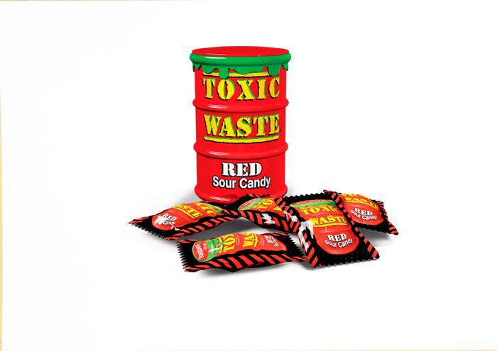 Леденцы Toxic Waste (красная банка)