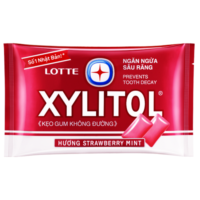 Жевательная резинка Xylitol Strawberry Mint, со вкусом клубники и мяты
